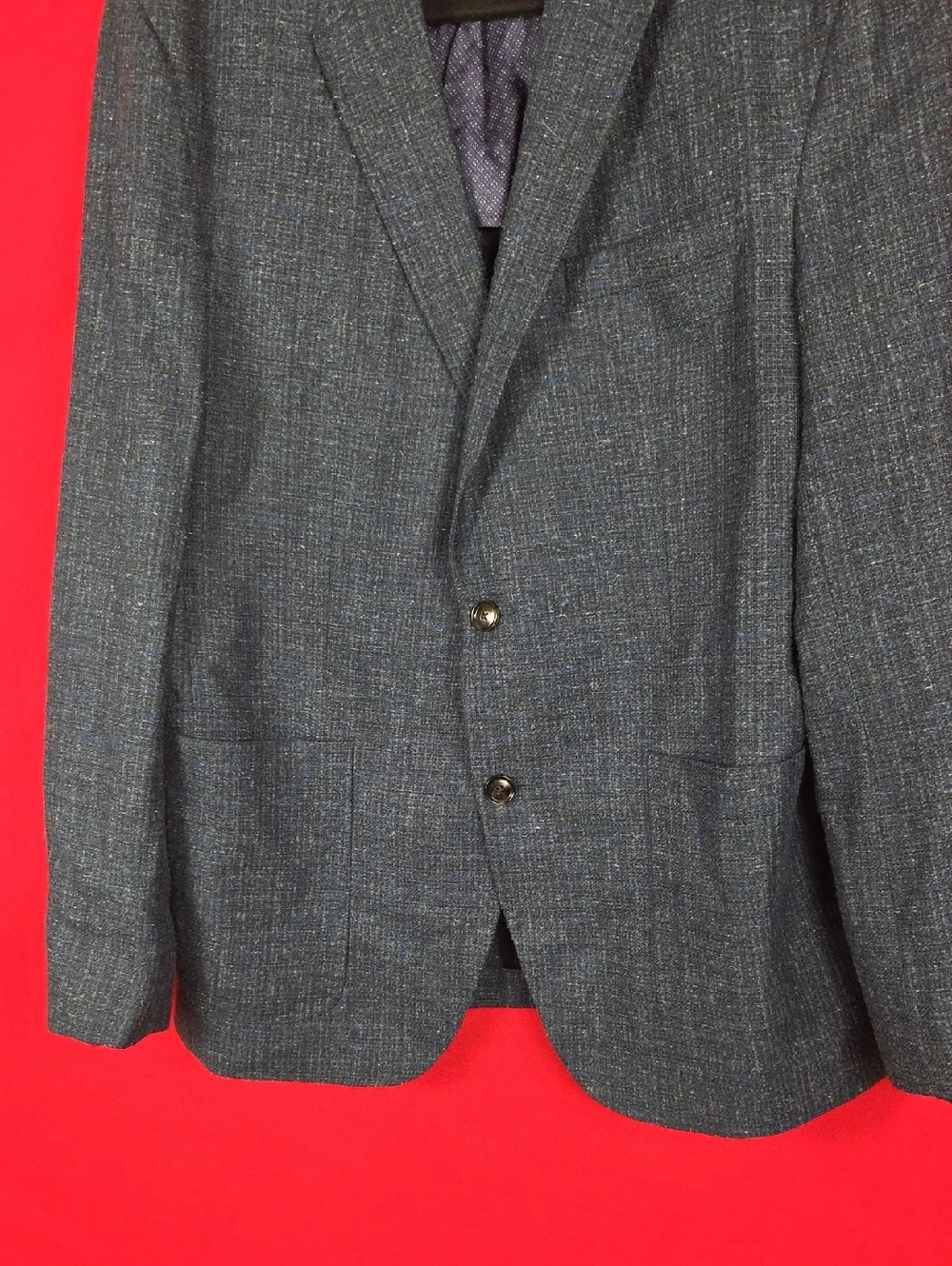 TED BAKER Endurance Blazer Wool Silk Blend Blue Mens Size 42 Regular